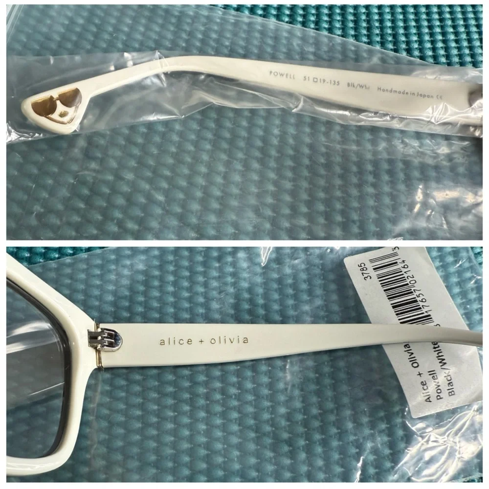 Alice + Olivia Powell Black White Glasses
